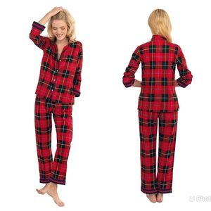 Gretchen‎ Scott Pajama Set Plaidly Copper Red